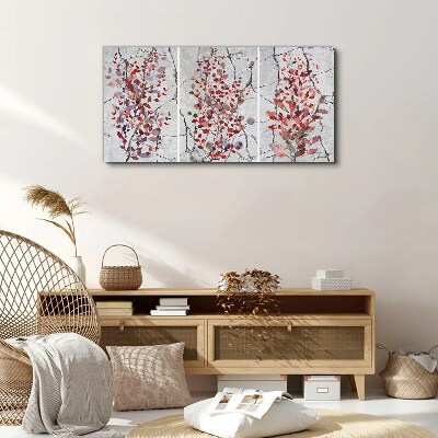 Autumn leaves on a marble background Canvas Wall art
