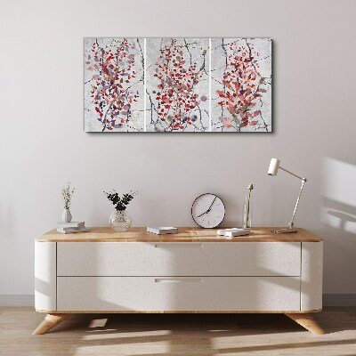Autumn leaves on a marble background Canvas Wall art