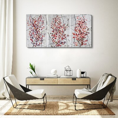 Autumn leaves on a marble background Canvas Wall art