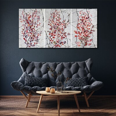 Autumn leaves on a marble background Canvas Wall art