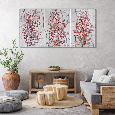 Autumn leaves on a marble background Canvas Wall art