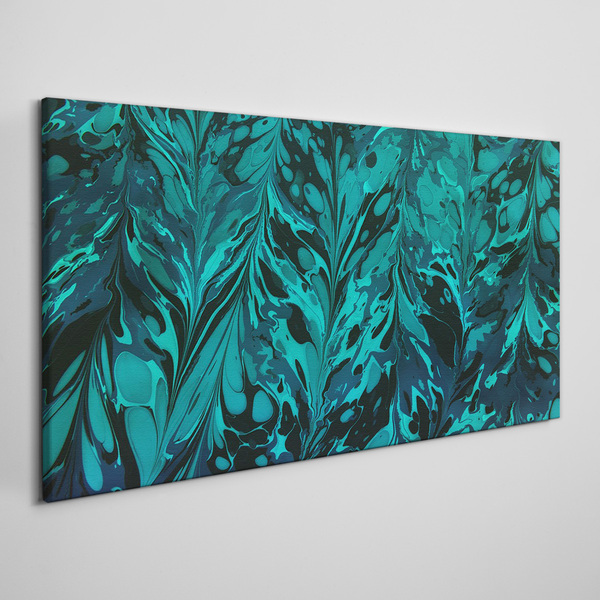 Turquoise swirls of abstraction Canvas Wall art