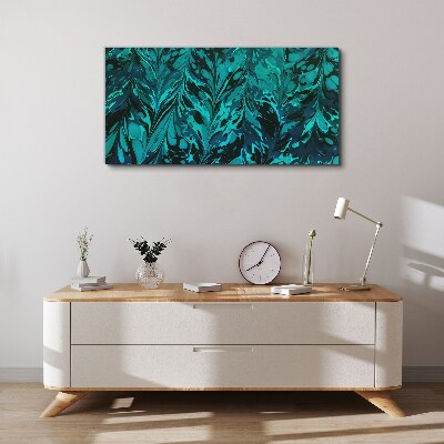 Turquoise swirls of abstraction Canvas Wall art