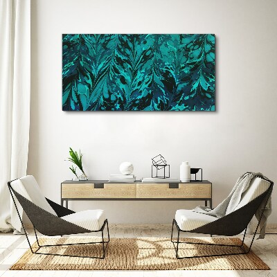 Turquoise swirls of abstraction Canvas Wall art