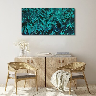Turquoise swirls of abstraction Canvas Wall art