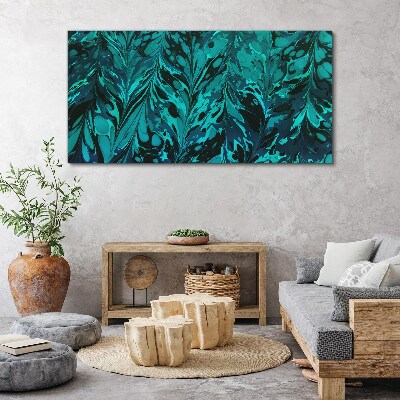 Turquoise swirls of abstraction Canvas Wall art