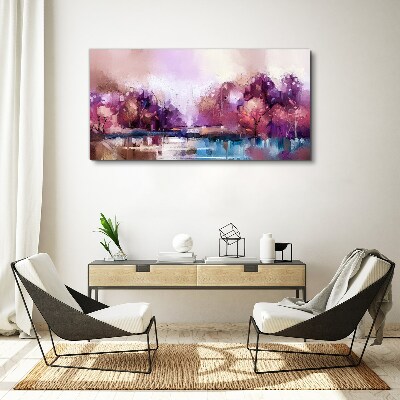 Trees water abstraction Canvas Wall art