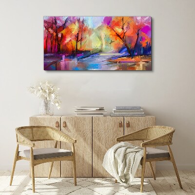 Water abstraction forest Canvas Wall art