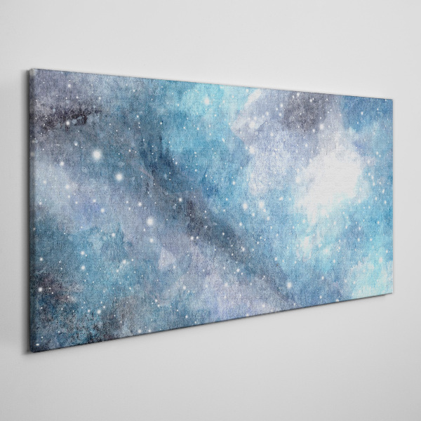 Cosmic nebula in shades of blue Canvas Wall art