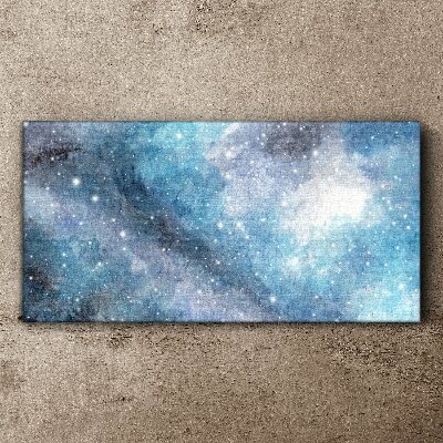 Cosmic nebula in shades of blue Canvas Wall art