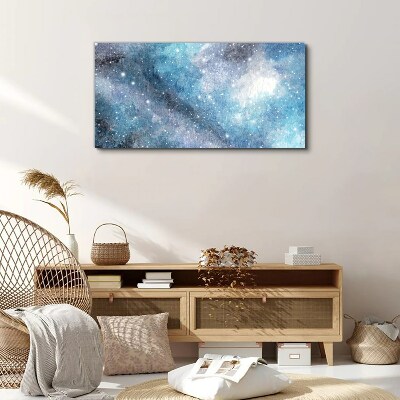 Cosmic nebula in shades of blue Canvas Wall art