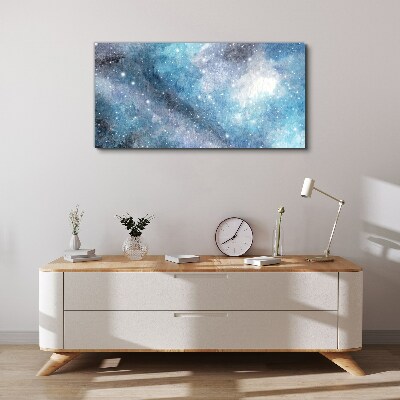 Cosmic nebula in shades of blue Canvas Wall art