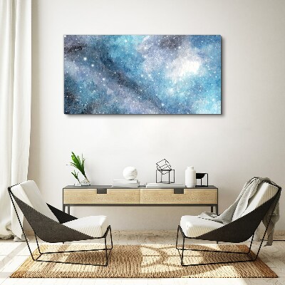 Cosmic nebula in shades of blue Canvas Wall art