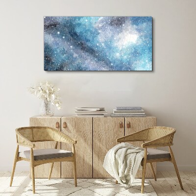 Cosmic nebula in shades of blue Canvas Wall art