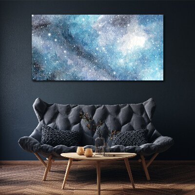 Cosmic nebula in shades of blue Canvas Wall art