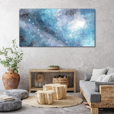 Cosmic nebula in shades of blue Canvas Wall art