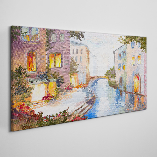 The charming canals in the city Canvas Wall art