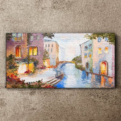 The charming canals in the city Canvas Wall art