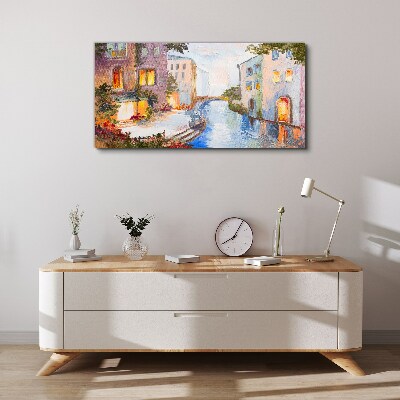 The charming canals in the city Canvas Wall art