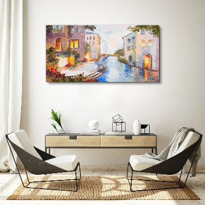 The charming canals in the city Canvas Wall art