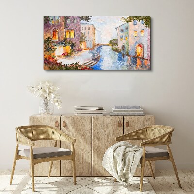 The charming canals in the city Canvas Wall art