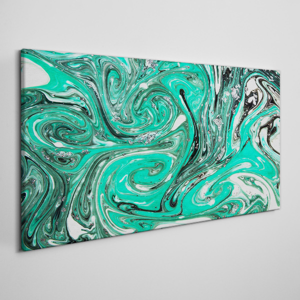 Turquoise swirls of abstraction Canvas Wall art