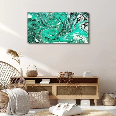 Turquoise swirls of abstraction Canvas Wall art