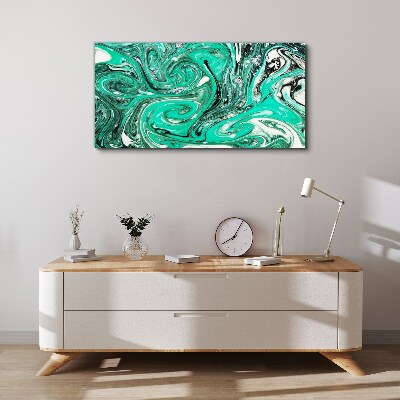 Turquoise swirls of abstraction Canvas Wall art