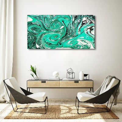 Turquoise swirls of abstraction Canvas Wall art