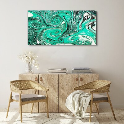 Turquoise swirls of abstraction Canvas Wall art