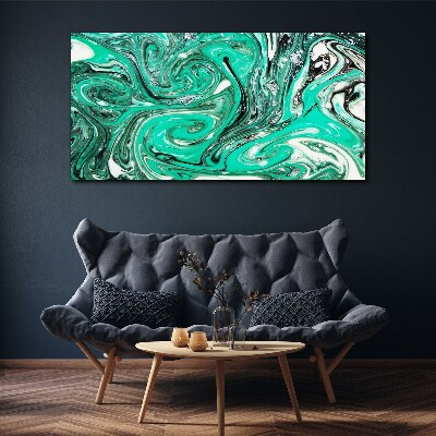 Turquoise swirls of abstraction Canvas Wall art