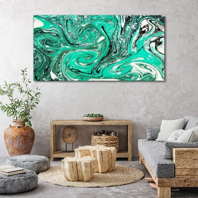 Turquoise swirls of abstraction Canvas Wall art
