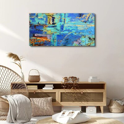 Abstract composition in blue tones Canvas Wall art