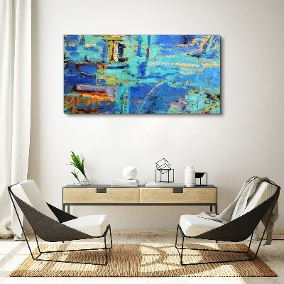 Abstract composition in blue tones Canvas Wall art
