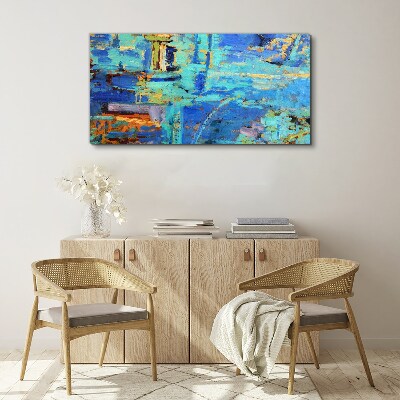 Abstract composition in blue tones Canvas Wall art