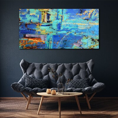 Abstract composition in blue tones Canvas Wall art