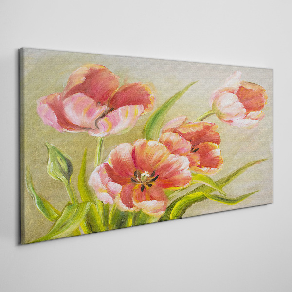 Spring tulips in pastel shades Canvas Wall art