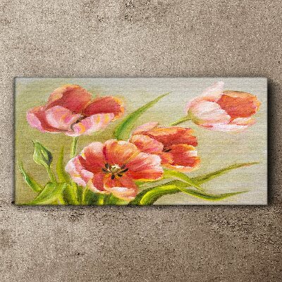 Spring tulips in pastel shades Canvas Wall art