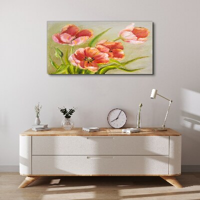 Spring tulips in pastel shades Canvas Wall art