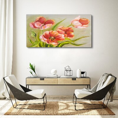 Spring tulips in pastel shades Canvas Wall art