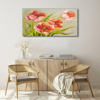 Spring tulips in pastel shades Canvas Wall art