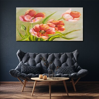 Spring tulips in pastel shades Canvas Wall art