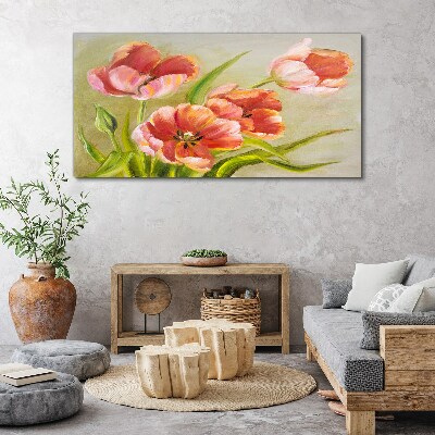 Spring tulips in pastel shades Canvas Wall art