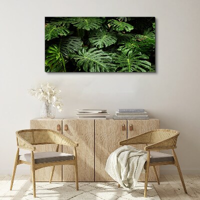 Tropical Monstera Leaves Canvas Wall art