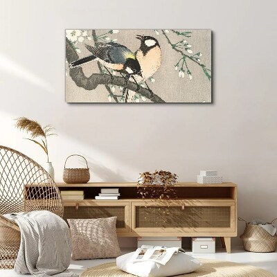 Birds on a branch Canvas Wall art