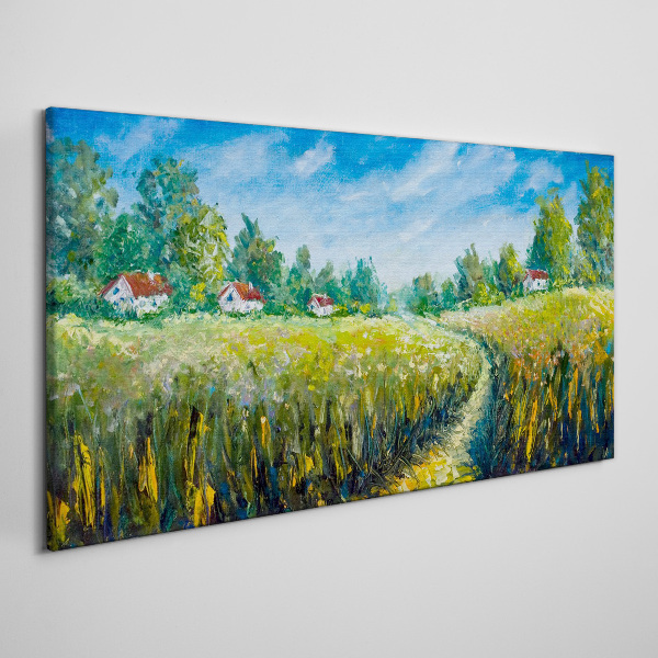 Summer landscapes with country houses Canvas Wall art