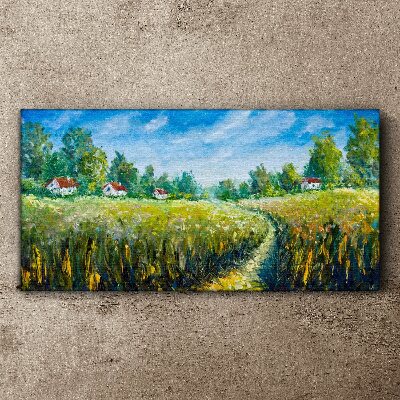 Summer landscapes with country houses Canvas Wall art