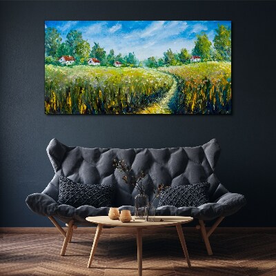 Summer landscapes with country houses Canvas Wall art