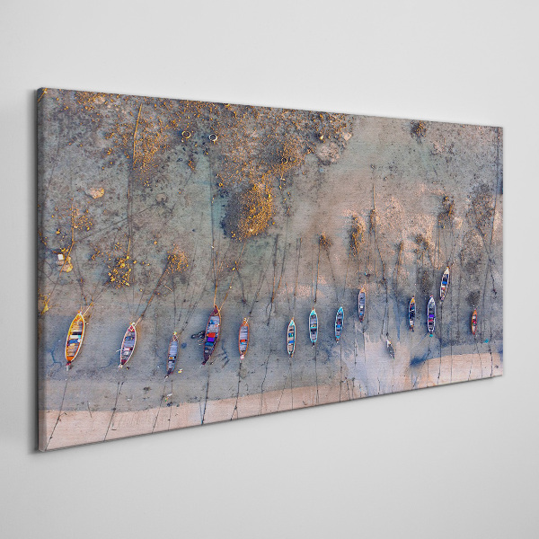 A quiet port in the sunset light Canvas Wall art