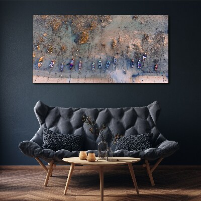 A quiet port in the sunset light Canvas Wall art